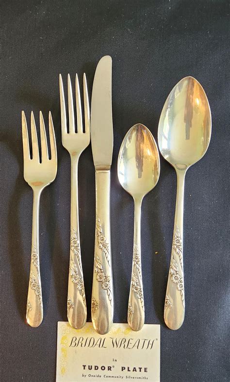 tudor plate oneida community bridal wreath 1950 set 36 pieces